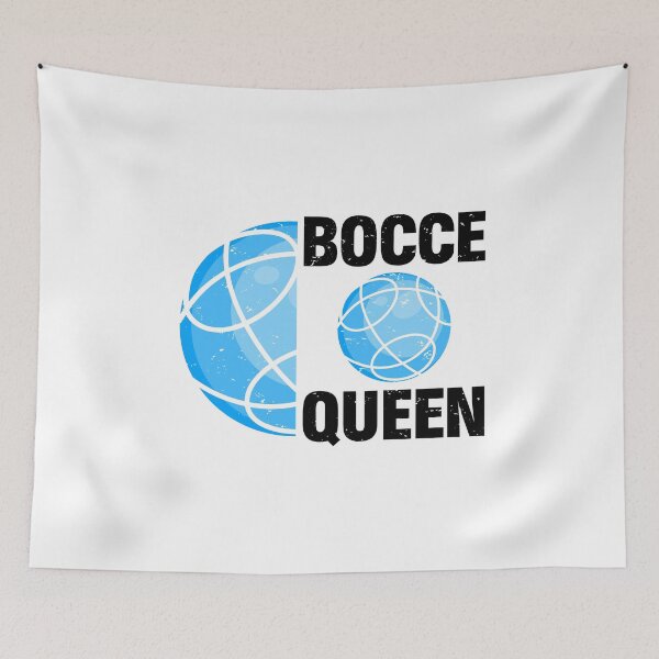 Item preview, Bocce Queen – Blue Black Typography Design designed and sold by EmeraldeaArt.