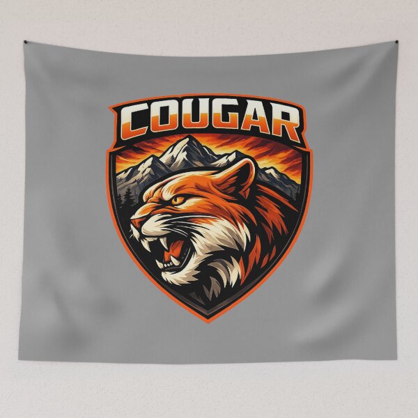 Item preview, Cougar Mountain Lion Strong Wildlife Animal Badge Design designed and sold by ZbigiStudio.