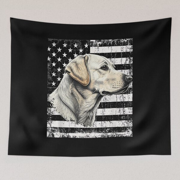 Item preview, Patriotic USA Flag Yellow Labrador Distressed Retro Design designed and sold by Goleon12.