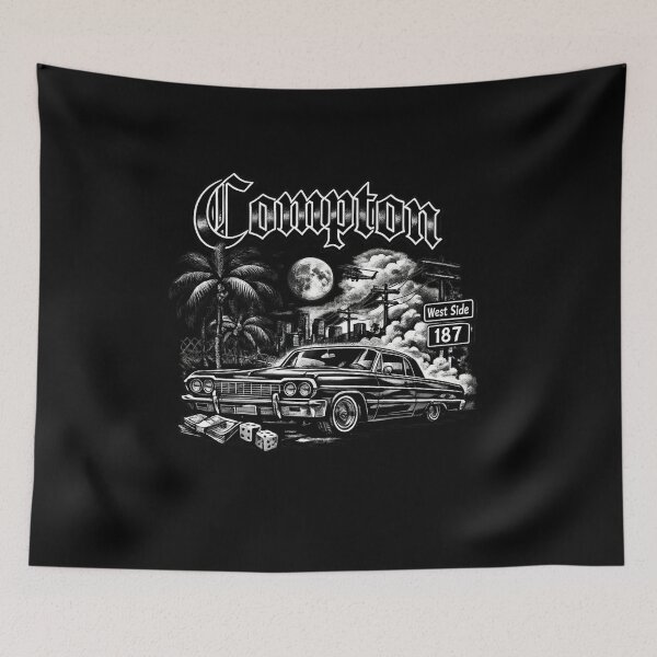 Item preview, Compton 90s Lowrider Vibes – Black & White designed and sold by EmesWorks.