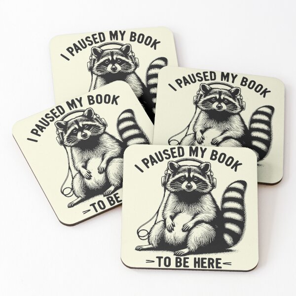 Item preview, I Paused My Book To Be Here Funny Raccoon Audiobook Lover Reading designed and sold by Testarossi Designs.