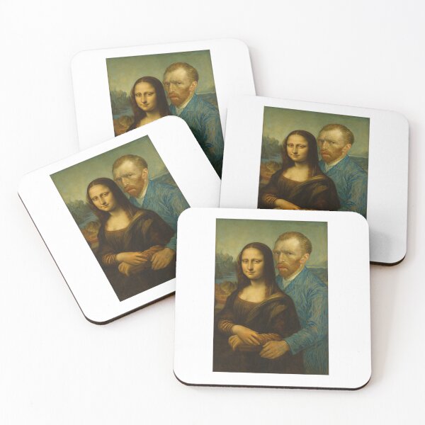 Item preview, Mona Lisa and Vincent van Gogh Fine Art Parody Portrait designed and sold by TeeARTHY.