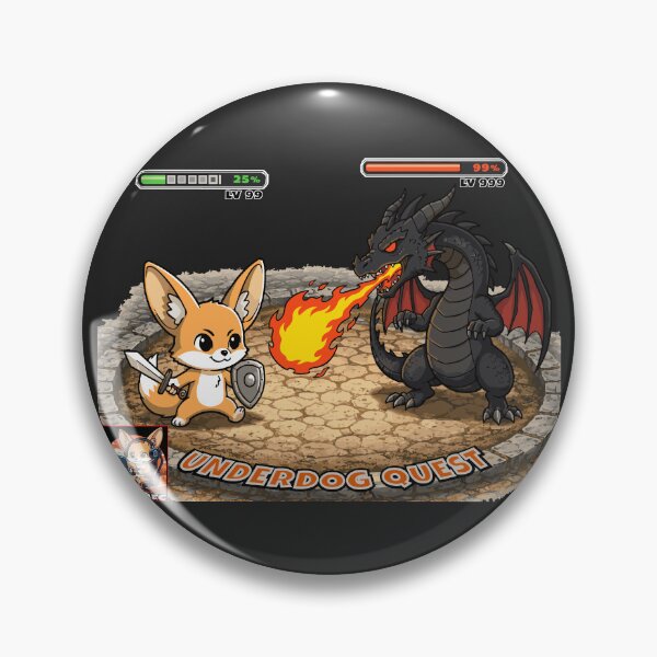Item preview, Underdog Quest Fennec Fox Gamer RPG Battle Dragon Chibi Anime Gaming designed and sold by AmazingEG.