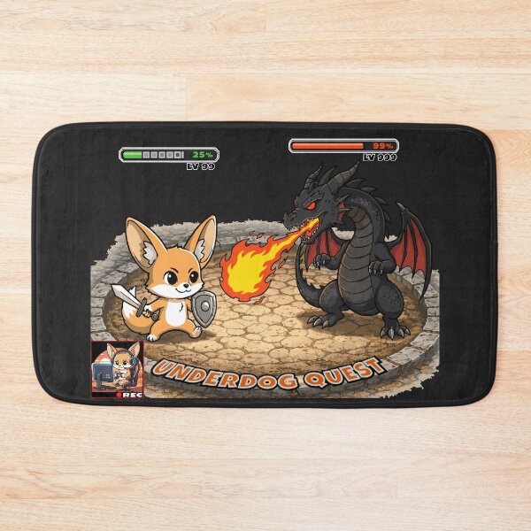 Item preview, Underdog Quest Fennec Fox Gamer RPG Battle Dragon Chibi Anime Gaming designed and sold by AmazingEG.