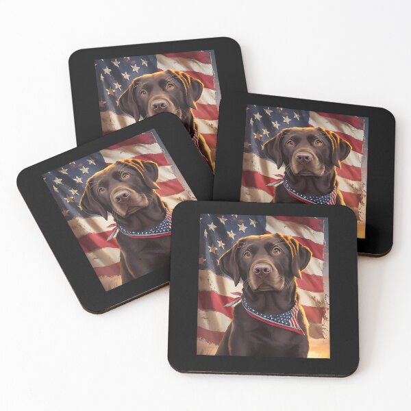 Item preview, American Flag 4th of July Dog American Chocolate Labrador designed and sold by Goleon12.