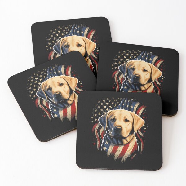 Item preview, USA 4th of July Yellow Patriotic American Labrador Retriever designed and sold by Goleon12.