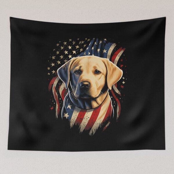 Item preview, USA 4th of July Yellow Patriotic American Labrador Retriever designed and sold by Goleon12.