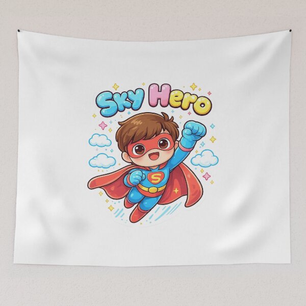 Item preview, Cute Sky Hero Super Boy - Kawaii Flying Superhero designed and sold by inaveed.