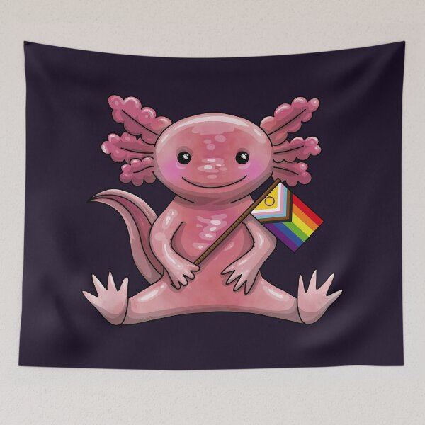 Item preview, Progress Pride Axolotl designed and sold by Art by Veya.