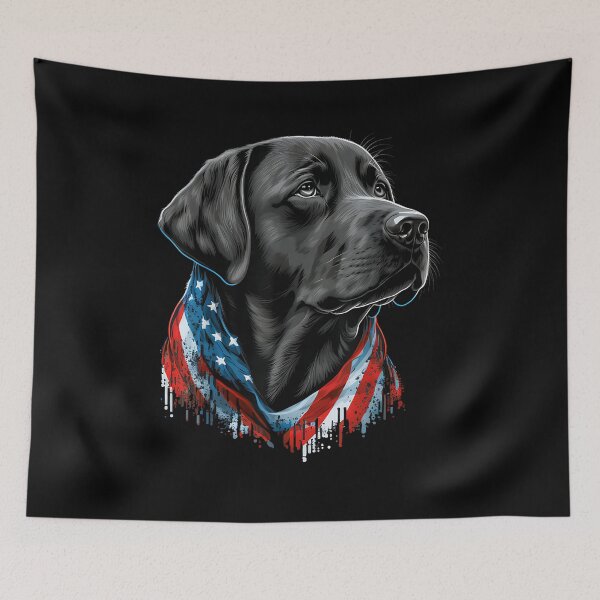 Item preview, USA 4th of July Black Patriotic American Labrador Retriever designed and sold by Goleon12.