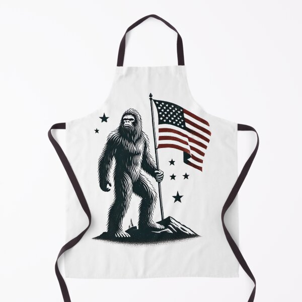 Item preview, Bigfoot with American Flag – Patriotic Sasquatch Design designed and sold by PaulaDesignCo.