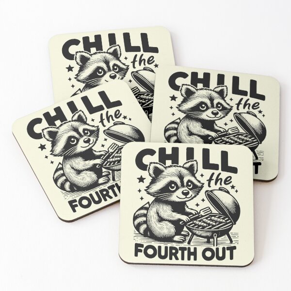 Item preview, Chill The Fourth Out Funny Raccoon BBQ 4th Of July Independence Day designed and sold by Testarossi Designs.