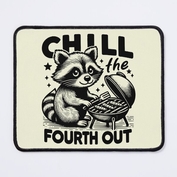 Item preview, Chill The Fourth Out Funny Raccoon BBQ 4th Of July Independence Day designed and sold by Testarossi Designs.