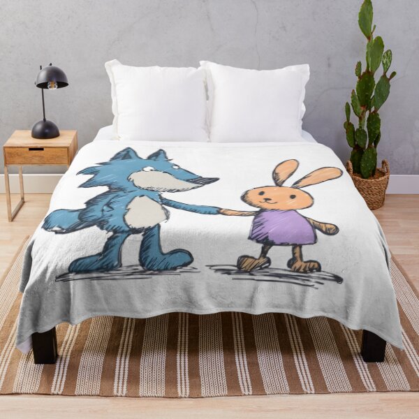 Item preview, Cartoon Wolf & Bunny designed and sold by Retro Whimsy.