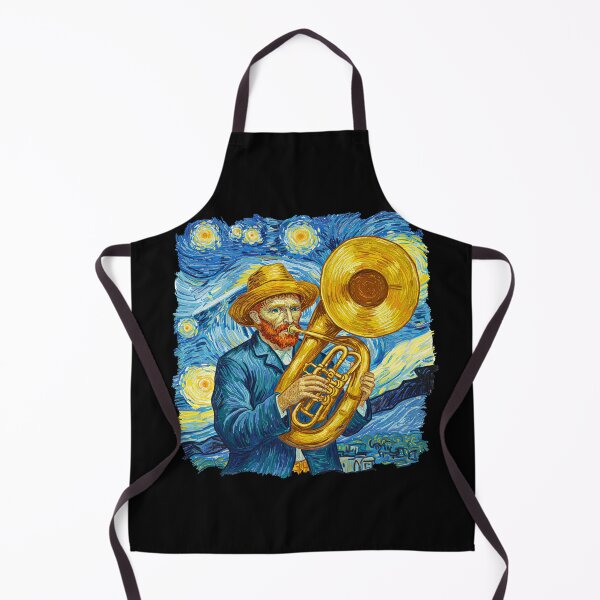 Item preview, Starry Night Van Gogh Playing Tuba Fine Art Parody designed and sold by TeeARTHY.