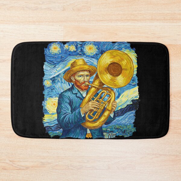 Item preview, Starry Night Van Gogh Playing Tuba Fine Art Parody designed and sold by TeeARTHY.