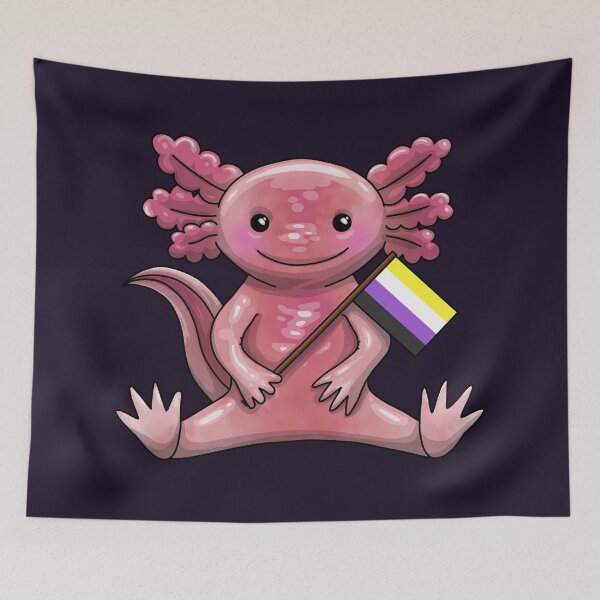 Item preview, Enby Pride Axolotl designed and sold by Art by Veya.