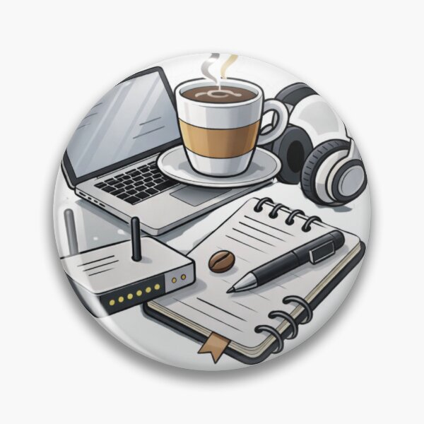 Item preview, Remote Work Setup Laptop Coffee Headphones Productivity Design designed and sold by ZYNORAworld.