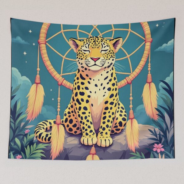 Item preview, Leopard in a dreamcatcher designed and sold by ReneMM.