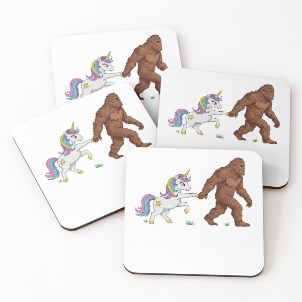 Item preview, Magical Unicorn and Bigfoot Sasquatch Holding Hands designed and sold by TeeARTHY.