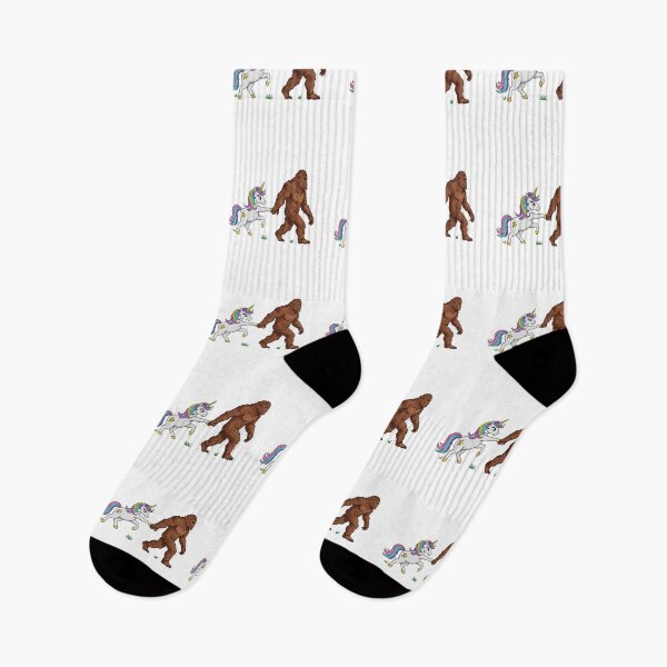 Item preview, Magical Unicorn and Bigfoot Sasquatch Holding Hands designed and sold by TeeARTHY.