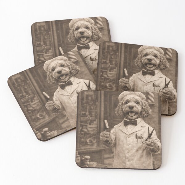 Item preview, Cockapoo Barber Shop Vintage Dog Art designed and sold by Cockapoo Society.