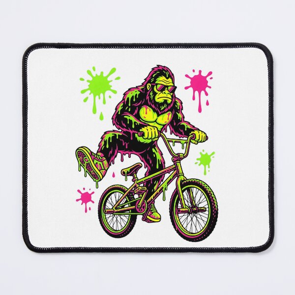 Item preview, Neon Bigfoot BMX Street Art – Retro Graffiti Sasquatch with Sunglasses | Vaporwave splash design designed and sold by SoftInk Studio.