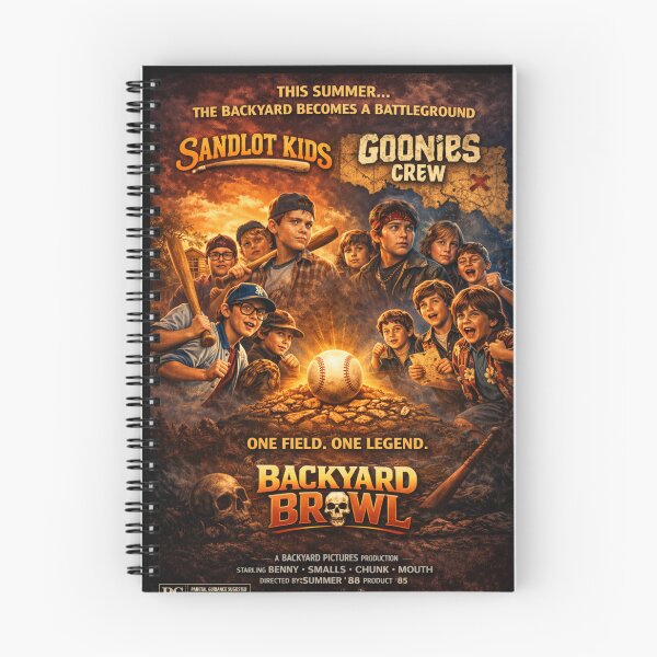 Item preview, Backyard Brawl Movie Poster – Sandlot vs Goonies Mashup Baseball Retro Vintage Design designed and sold by GhostDawgs.