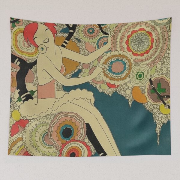 Item preview, Art Deco Illustration Abstract Woman Floral Pattern Art Lovers designed and sold by RickE.