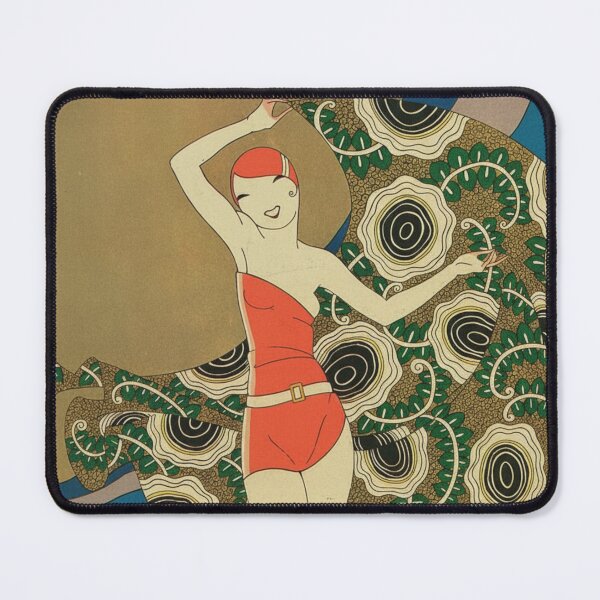 Item preview, Art Deco Illustration Swimsuit Woman Beach Vintage Art Lovers designed and sold by RickE.