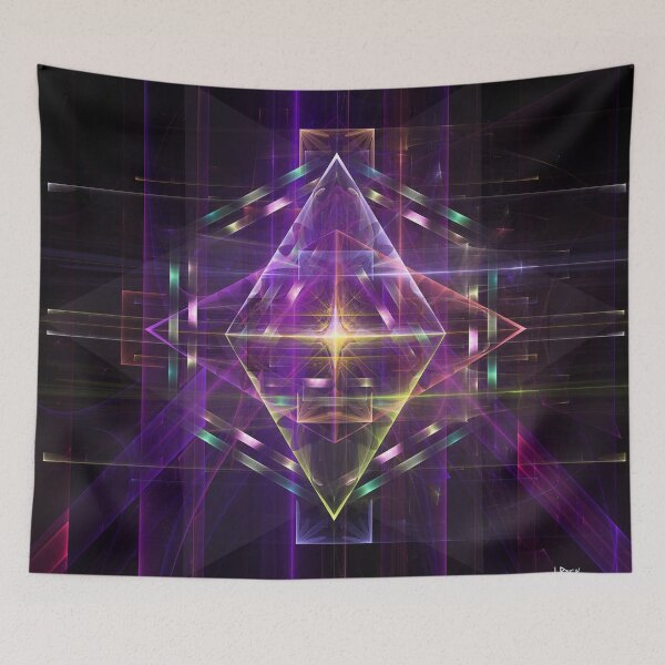 Item preview, Symmetrical Neon Geometry Art - Borsalino (Square Version) designed and sold by studiobprints.