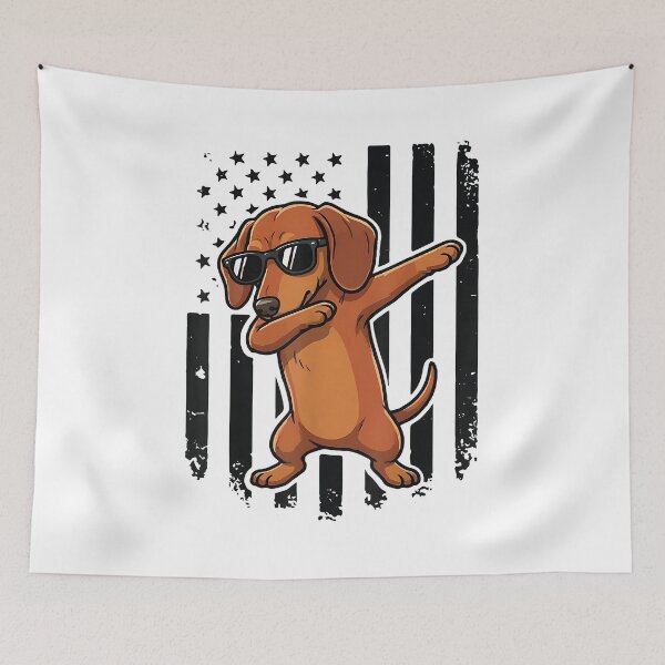 Item preview, Dachshund Dabbing USA Flag Wiener Dog America designed and sold by Goleon12.