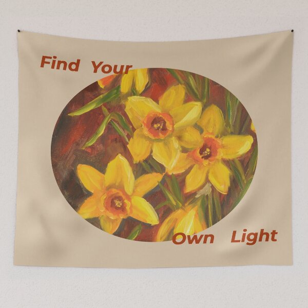 Item preview, 	Find Your Own Light - Yellow Daffodil Floral Ellipse designed and sold by JurateArt-DK.