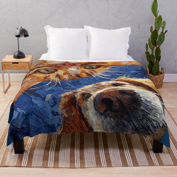 Item preview, Curious Tabby Cat and Golden Retriever designed and sold by caracatita75.