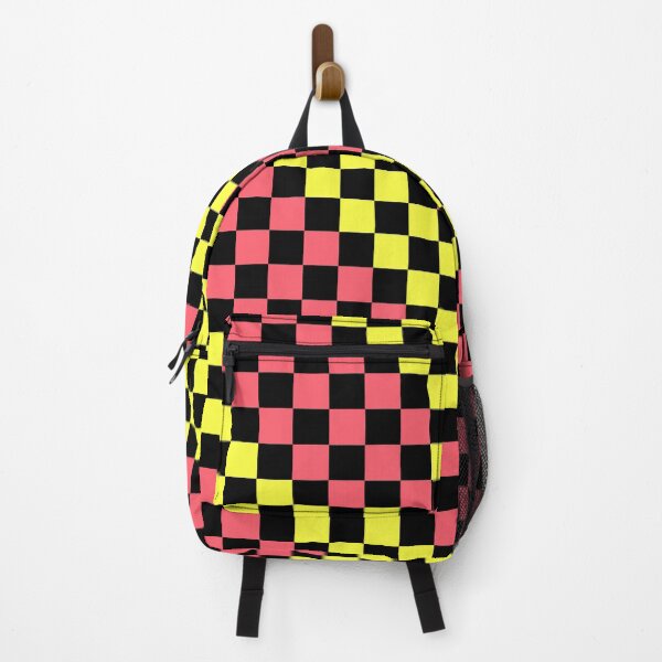 Item preview, Black, Pink & Yellow Checkerboard Pattern - Retro Arcade Vibes designed and sold by Lainey1978.