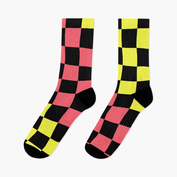 Item preview, Black, Pink & Yellow Checkerboard Pattern - Retro Arcade Vibes designed and sold by Lainey1978.