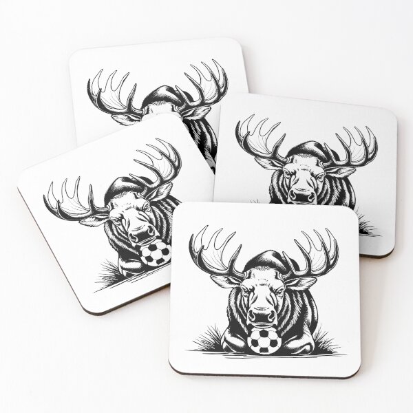Item preview, Monochrome Moose Soccer Art – Powerful Soccer Illustration designed and sold by PAPIRO SIGLO XXI.
