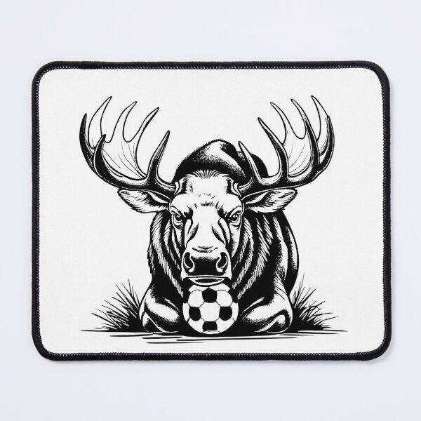 Item preview, Monochrome Moose Soccer Art – Powerful Soccer Illustration designed and sold by PAPIRO SIGLO XXI.