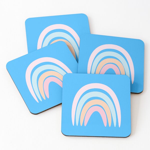 Item preview, Retro Rainbow in Sky Blue designed and sold by Ink & Print Store .