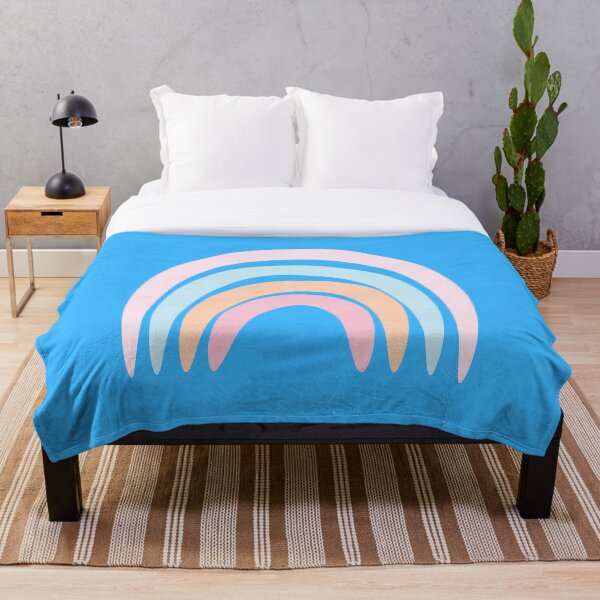 Item preview, Retro Rainbow in Sky Blue designed and sold by Ink & Print Store .
