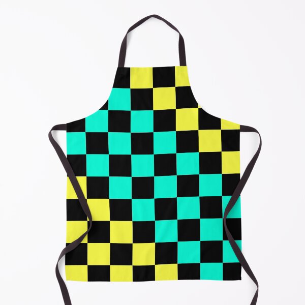 Item preview, Black, Aqua & Yellow Checkerboard Pattern - Bold Retro Arcade Vibes designed and sold by Lainey1978.