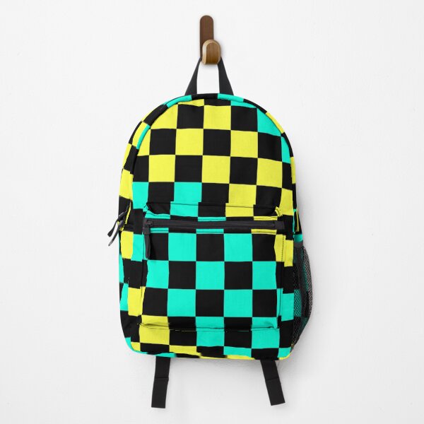Item preview, Black, Aqua & Yellow Checkerboard Pattern - Bold Retro Arcade Vibes designed and sold by Lainey1978.