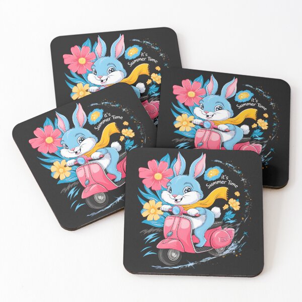 Item preview, Cute rabbit kawaii animal flowers motorcycle pink summer time quote designed and sold by madevdine.