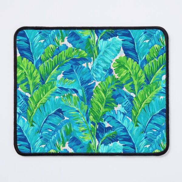 Item preview, Preppy banana leaves in green and turquoise blue designed and sold by SophieClimaArt.