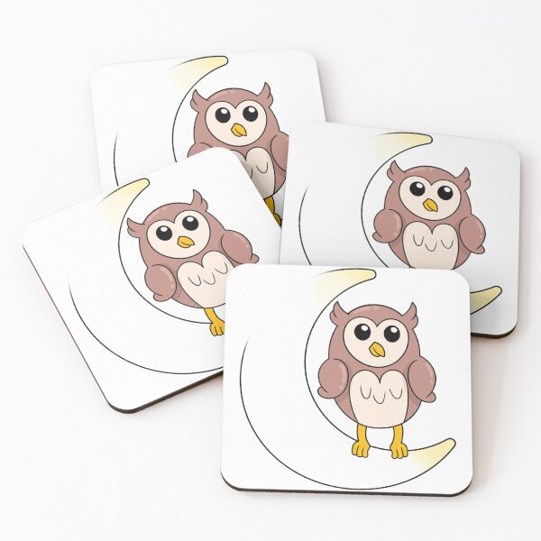 Item preview, Cute Owl on Crescent Moon – Kawaii Pastel Night Illustration designed and sold by Shopchid.