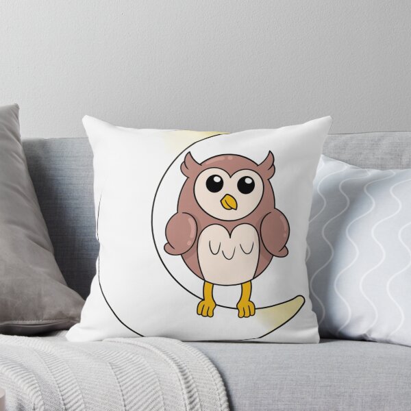 Item preview, Cute Owl on Crescent Moon – Kawaii Pastel Night Illustration designed and sold by Shopchid.
