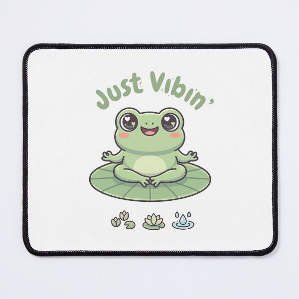Item preview, Just Vibin’ Cute Frog – Chill Aesthetic Funny Design designed and sold by SarcasmThreads.