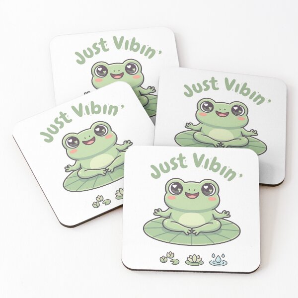 Item preview, Just Vibin’ Cute Frog – Chill Aesthetic Funny Design designed and sold by SarcasmThreads.