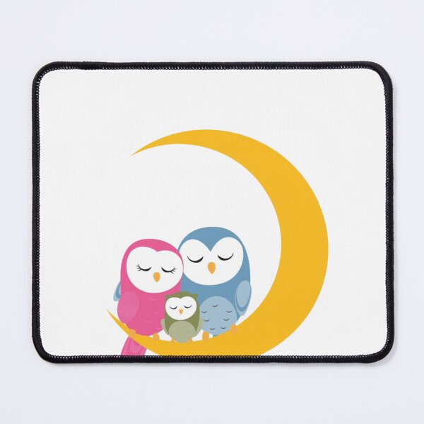 Item preview, Cute Owl on Crescent Moon – Kawaii Pastel Night Illustration designed and sold by Shopchid.
