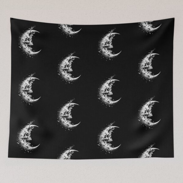 Item preview, Crumbling Skull Moon with Smoke designed and sold by CyrilloArt.